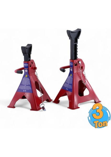 2'li Sehpa Kriko 3 Ton Oto Araç Araba Kaldırma Sabitleme Kollu Seti Sehpa Tip Kiriko 3 Ton 1 Çift