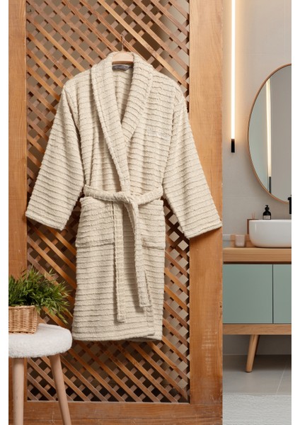 Soft Bornoz Wave Bej