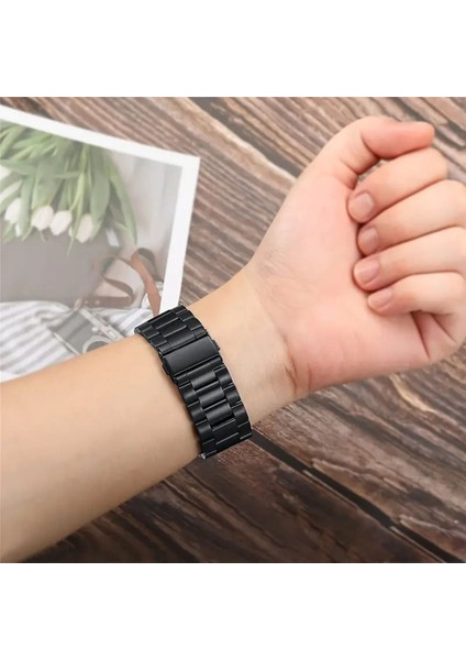 Apple Watch Uyumlu 44/45/46/49 mm Üç Baklalı Gerçek Çelik