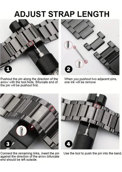 Apple Watch Uyumlu 44/45/46/49 mm Üç Baklalı Gerçek Çelik