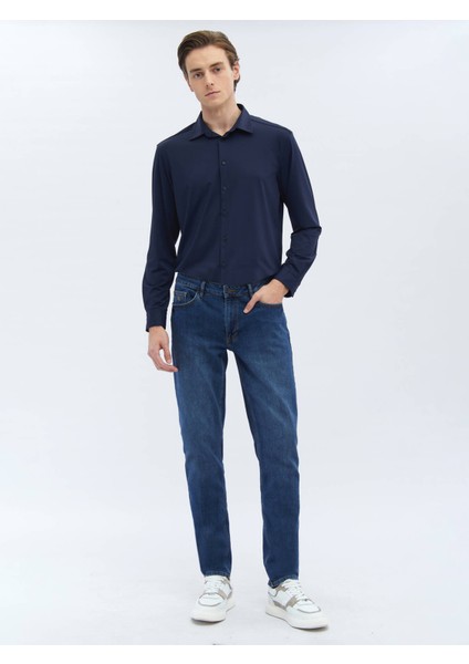 Lacivert Düz Regular Fit Casual Gömlek fiyatları