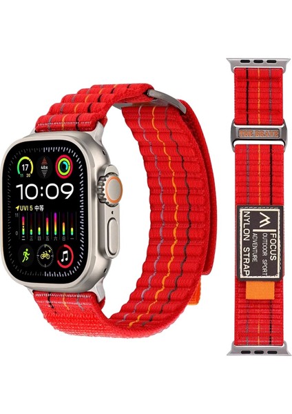 Apple Watch Uyumlu 44/45/46/49 mm Tasarım Ödüllü Kordon Naylon Deri Focus Outdoor Sports Tema 2025