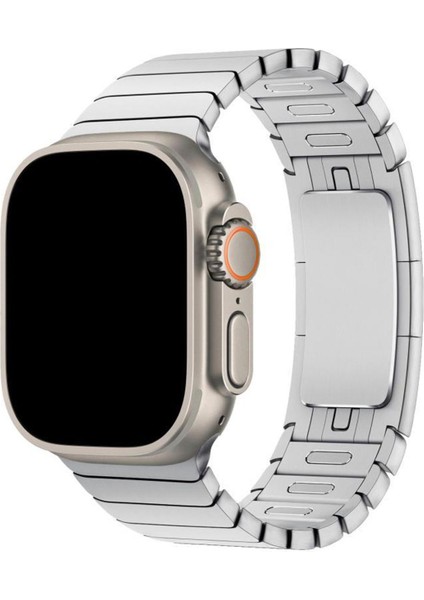 Apple Watch Uyumlu 44/45/46/49 mm Bilezik Loop Çelik Kordon Baklalı 2025 Silver