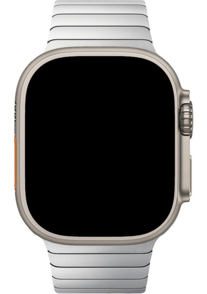 Apple Watch Uyumlu 44/45/46/49 mm Bilezik Loop Çelik Kordon Baklalı 2025 Silver