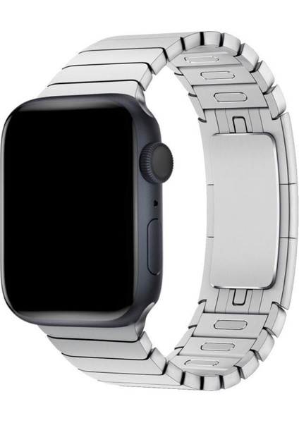 Apple Watch Uyumlu 44/45/46/49 mm Bilezik Loop Çelik Kordon Baklalı 2025 Silver