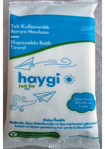 Tek Kullanımlık Banyo Havlusu Tek Kullanımlık Havlu Haygi- 80x120 Cm 1 Adet