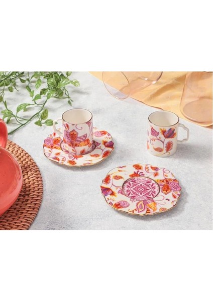 Pinky Desen1 2 Kişilik Kahve Takımı 80CC 04ALM008636