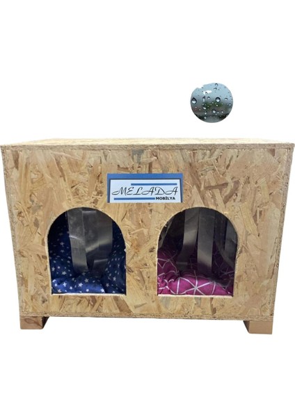 Kedi Evi Dış Ortam Uygun Ahşap Kedi Evi Double Osb Minderli 61x41x36 cm modelleri