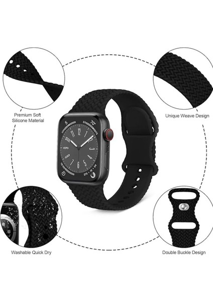 Apple Watch Kordon Band ile Uyumlu Silikon Örgülü Bantlar 38MM 40MM 41MM 42MM 44MM 45MM 49MM fırsatları