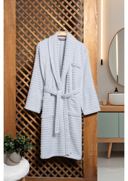 Soft Bornoz Wave Gri