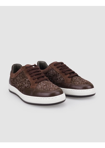 %100 Hakiki Deri Kahverengi Bağcıklı Kadın Sneaker fiyatları