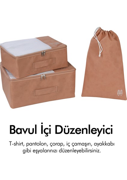 3'lü Valiz Düzenleyici Bavul Içi Organizer Set Seyehat Hurcu