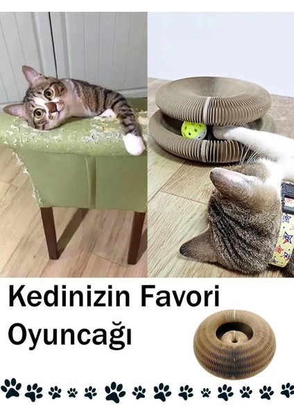 Kedi Tırmalama Tahtası Çıngıraklı Oluklu Kağıt nmaya Dayanıklı Sıkıntı Giderici Kedi Oyuncak