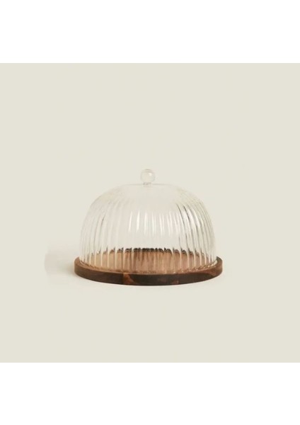 Brezee Cam Kek Fanusu Retro Tasarımlı Yuvarlak Şekil 2 Parça Set modelleri