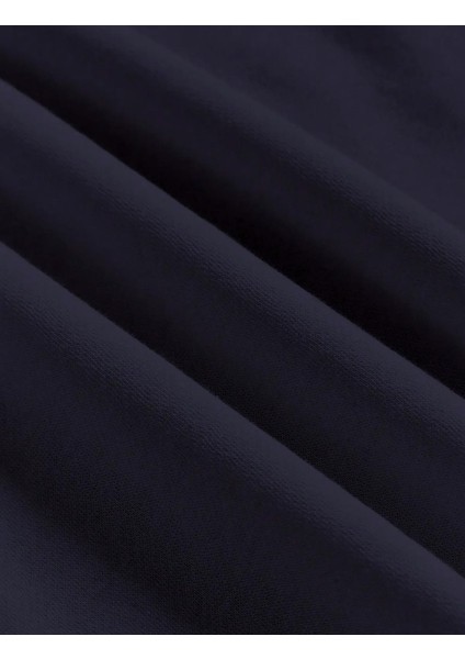 Oversize Bisiklet Yaka Basic Düz Sweatshirt - Lacivert