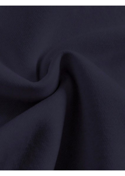 Oversize Bisiklet Yaka Basic Düz Sweatshirt - Lacivert