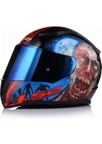 Rapıd 2 Zombıe Fullface Motosiklet Kaskı Mavi Camlı