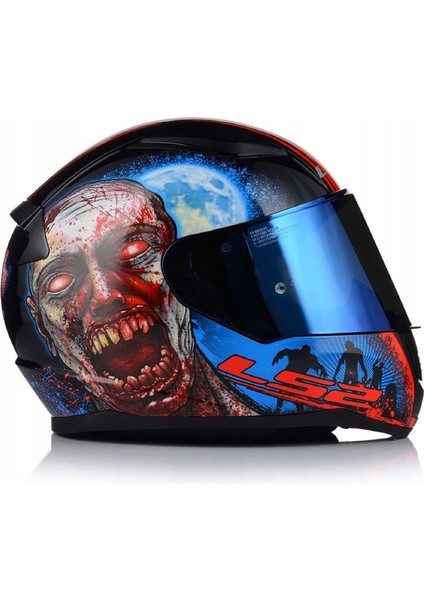 Rapıd 2 Zombıe Fullface Motosiklet Kaskı Mavi Camlı