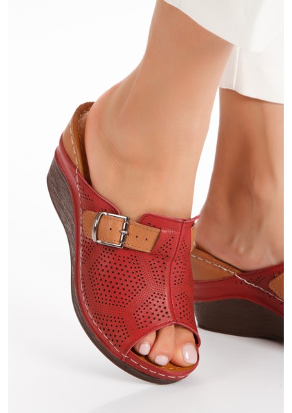 Iç Dış Deri Dolgu Topuk 7.5 cm Kadın Terlik modelleri