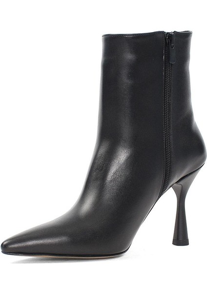 Kadın Siyah Fermuarlı İnce Topuklu Deri Bot fırsatları