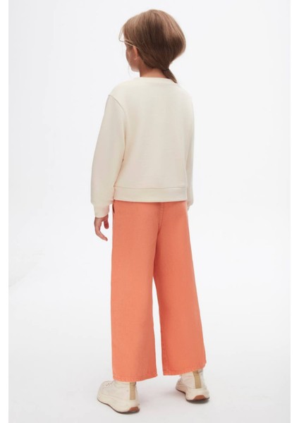 Yüksek Bel Bol Paça Wide Leg Rahat Kız Çocuk Pantolon indirimleri