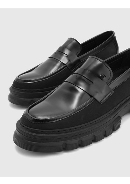 Joshua Hakiki Açma Deri Erkek Siyah Loafer Ayakkabı fiyatları
