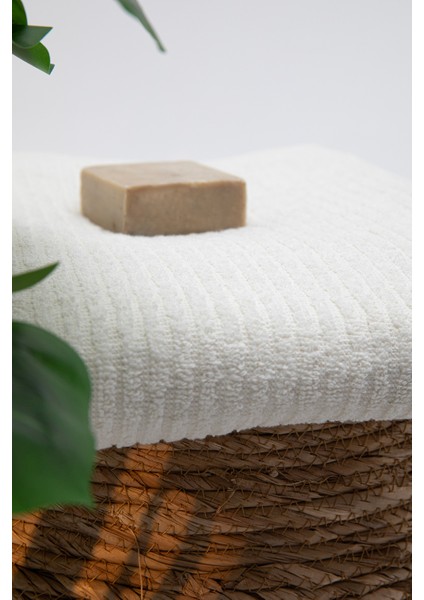 Line Luxury Pamuklu Banyo Havlusu 100X150 - Krem modelleri