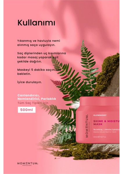 Saç Bakım Maskesi Shine & Mousture 500 Ml