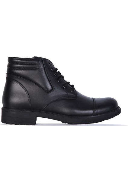 Crısso B481 Siyah Kauçuk %100 Deri Erkek Bot Ayakkabı