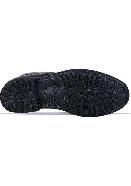 Crısso B481 Siyah Kauçuk %100 Deri Erkek Bot Ayakkabı modelleri