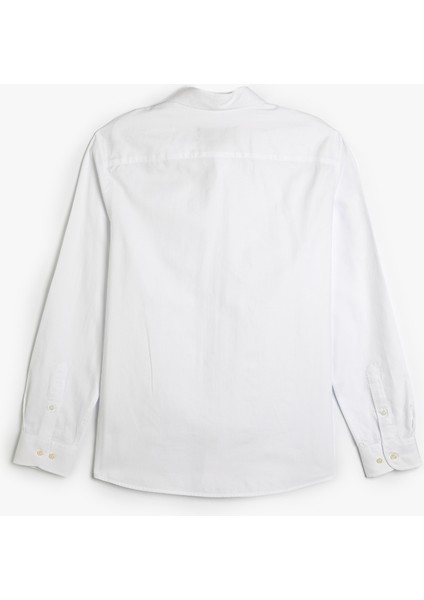 Düğmeli Yaka Pamuklu Uzun Kollu Klasik Gömlek fiyatları