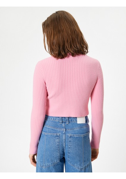 Bisiklet Yaka Crop Triko Kazak Slim Fit fırsatları