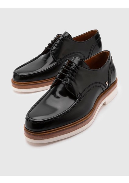 Brun Hakiki Açma Deri Erkek Siyah Oxford Ayakkabı fiyatları