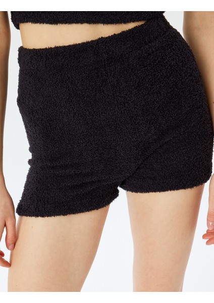Rahat Kalıp Mini Peluş Şort Pijama Altı