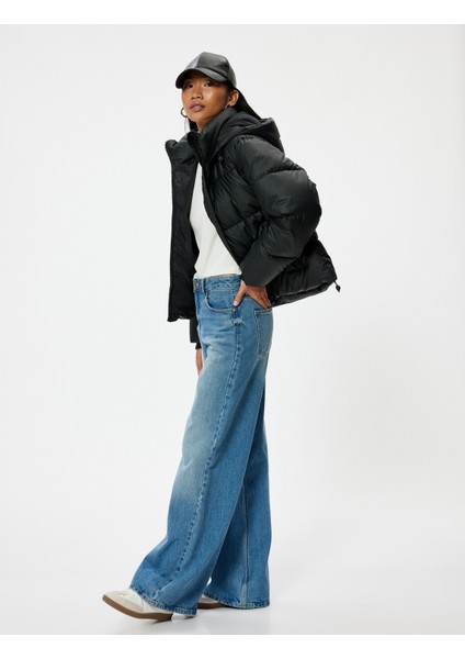 Kapüşonlu Şişme Mont Cepli Fermuarlı fiyatları