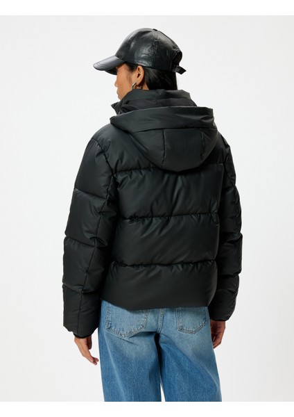 Kapüşonlu Şişme Mont Cepli Fermuarlı fırsatları