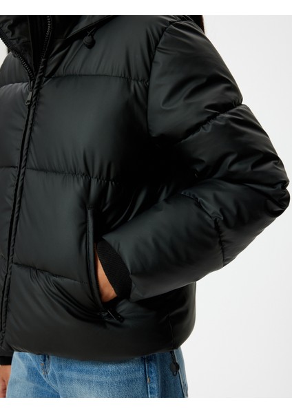 Kapüşonlu Şişme Mont Cepli Fermuarlı indirimleri