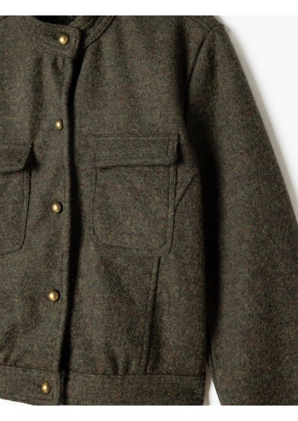 Biker Ceket Gömlek Yaka Cep Detaylı Düğmeli modelleri