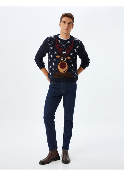 Bisiklet Yaka Triko Yılbaşı Kazağı