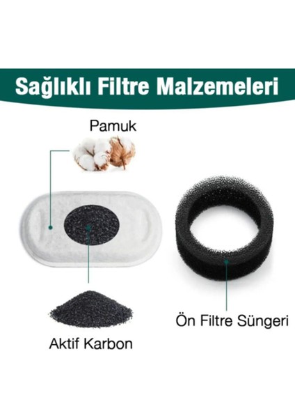 4 Adet Kedi Köpek Su Çeşmesi Için Yedek Filtreler Paslanmaz Çelik Dağıtıcı Aktif Karbon Değiştirilen