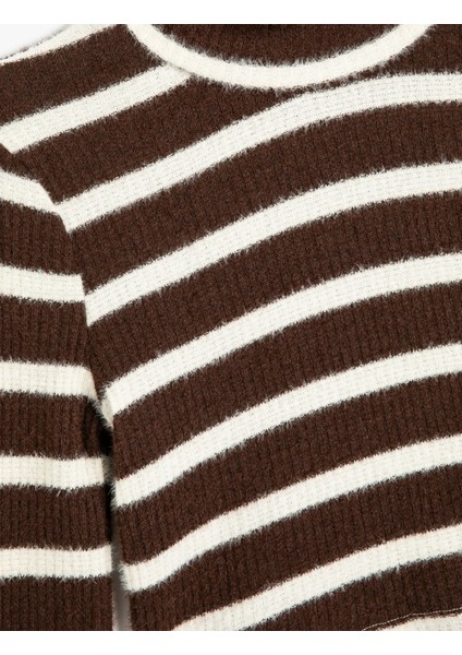 Slim Fit Uzun Kollu Balıkçı Yaka Peluş Tişört modelleri