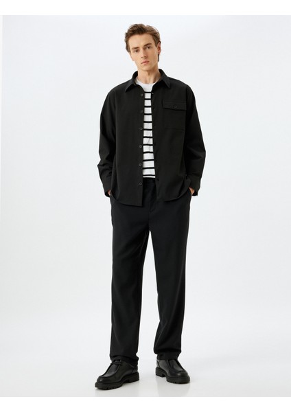 Kapaklı Cep Detaylı Viskon Karışımlı Uzun Kollu Gömlek fiyatları