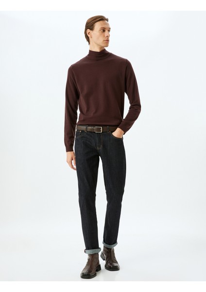 Boğazlı Triko Kazak Basic Uzun Kollu Viskon Karışımlı fiyatları