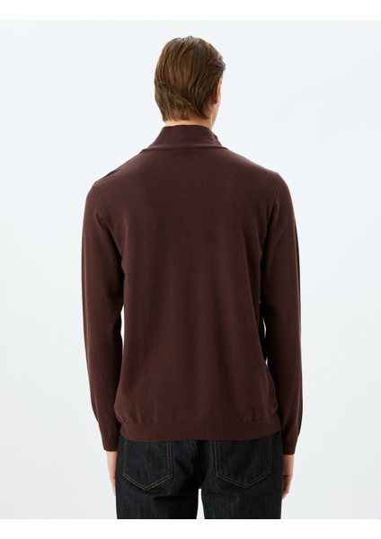 Boğazlı Triko Kazak Basic Uzun Kollu Viskon Karışımlı fırsatları