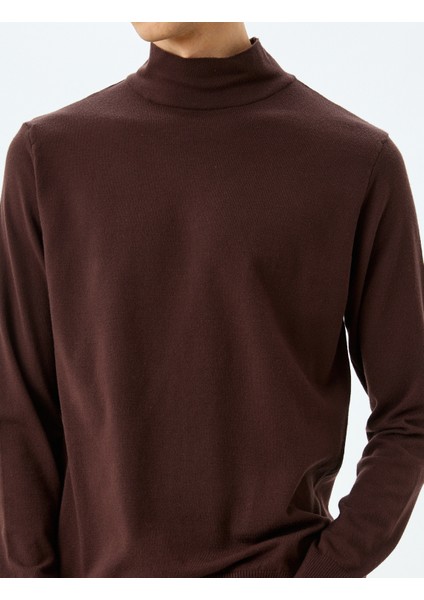 Boğazlı Triko Kazak Basic Uzun Kollu Viskon Karışımlı indirimleri