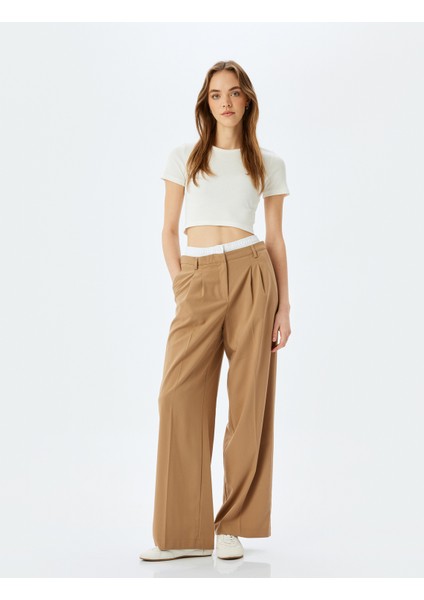 Basic Kısa Kollu Bisiklet Yaka Slim Fit Crop Kaşkorse Tişört