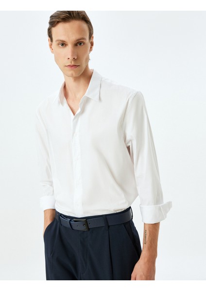 Uzun Kollu Pamuklu Basic Gömlek