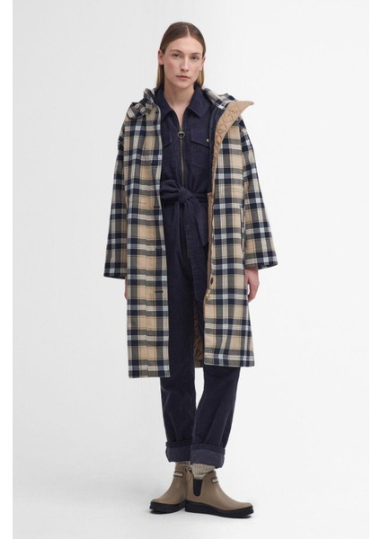 Iris Tartan Waterproof Ceket NY51 Navy