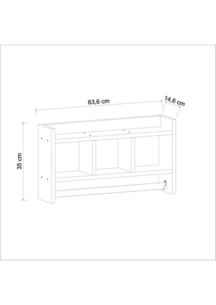 Asya Askılı Duvar Rafı Safir Meşe indirimleri