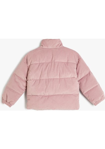 Oversize Bomber Ceket Kadife Dokulu Cep Detaylı Dik Yaka fırsatları